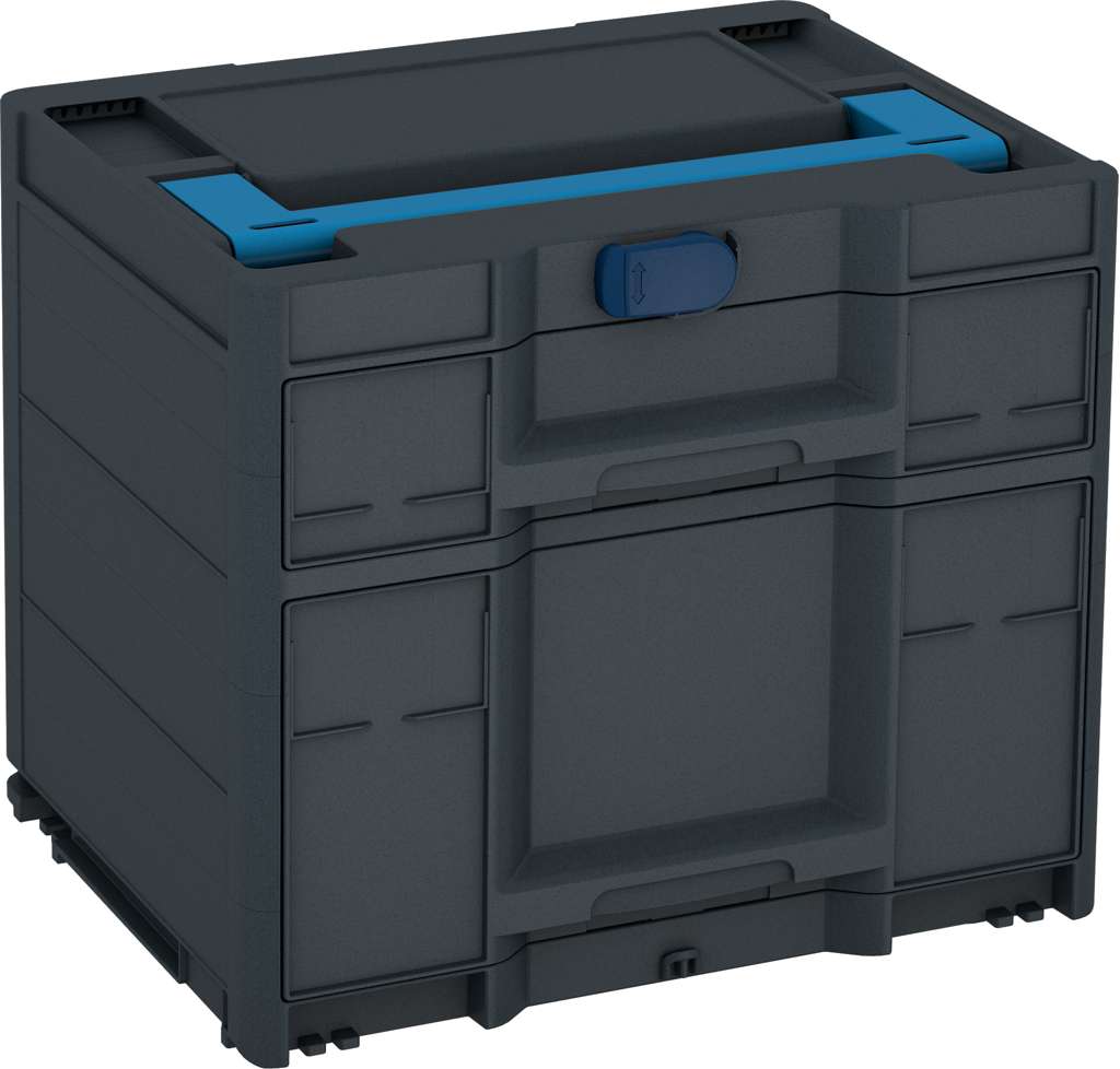 Systainer³ Sortainer/2 M 337, Anthracite with Sky Blue lid handle and Sapphire Blue catches