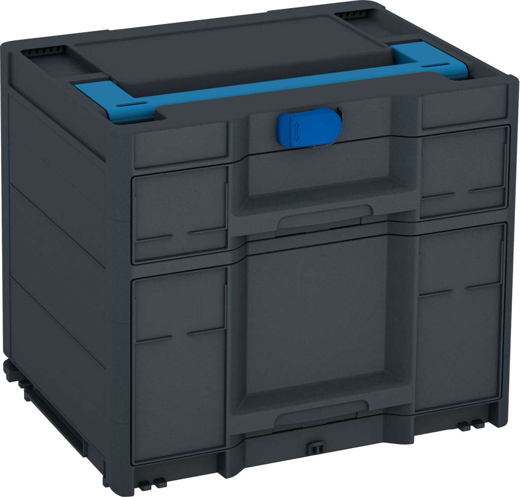 Systainer³ Sortainer/2 M 337, Anthracite with Sky Blue lid handle and Signal Blue catches