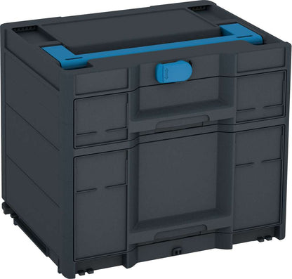 Systainer³ Sortainer/2 M 337, Anthracite with Sky Blue lid handle and Sky Blue catches
