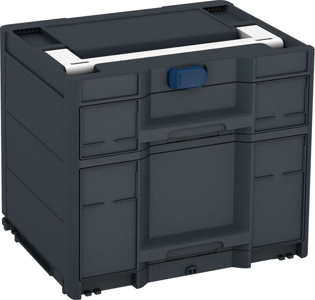 Systainer³ Sortainer/2 M 337, Anthracite with White lid handle and Sapphire Blue catches