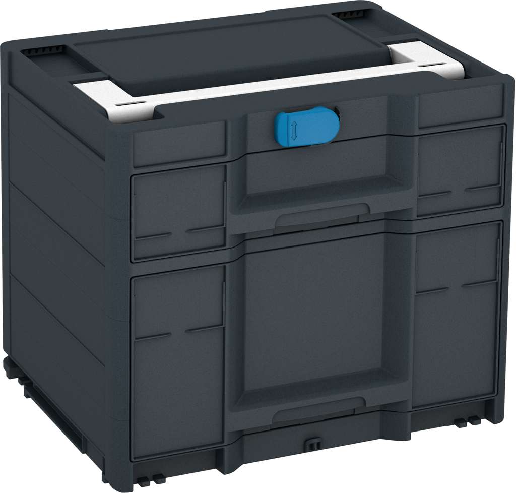 Systainer³ Sortainer/2 M 337, Anthracite with White lid handle and Sky Blue catches