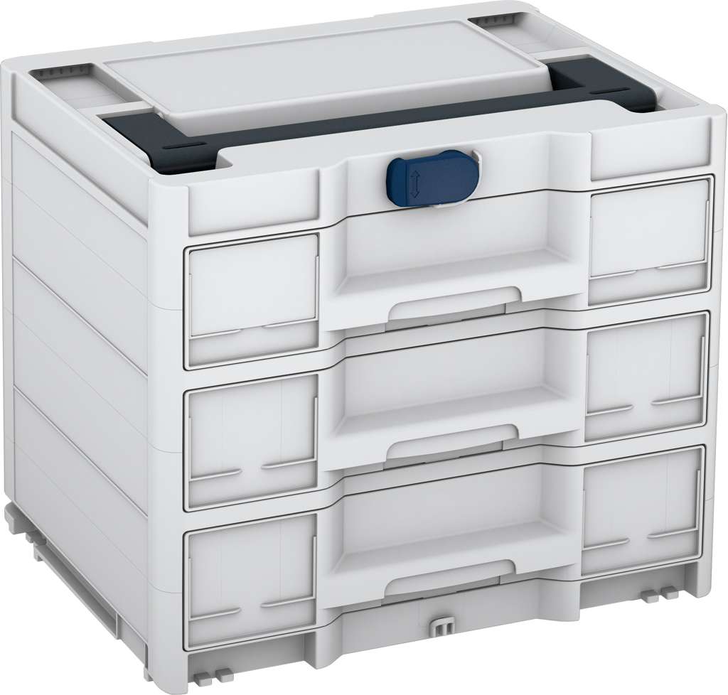 Systainer³ Sortainer/3 M 337, Light Grey with Anthracite lid handle and Sapphire Blue catches