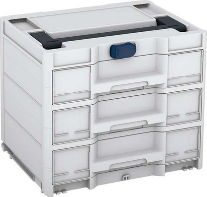Systainer³ Sortainer/3 M 337, Light Grey with Anthracite lid handle and Sapphire Blue catches