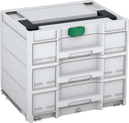 Systainer³ Sortainer/3 M 337, Light Grey with Anthracite lid handle and Signal Green catches