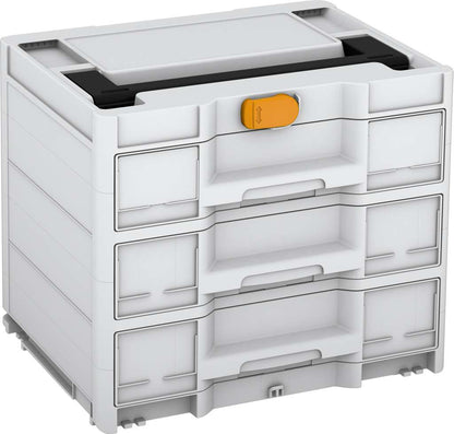 Systainer³ Sortainer/3 M 337, Light Grey with Black lid handle and Daffodil Yellow catches