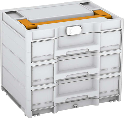 Systainer³ Sortainer/3 M 337, Light Grey with Daffodil Yellow lid handle and White catches