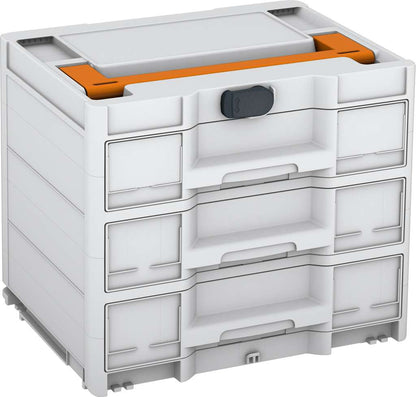 Systainer³ Sortainer/3 M 337, Light Grey with Deep Orange lid handle and Anthracite catches