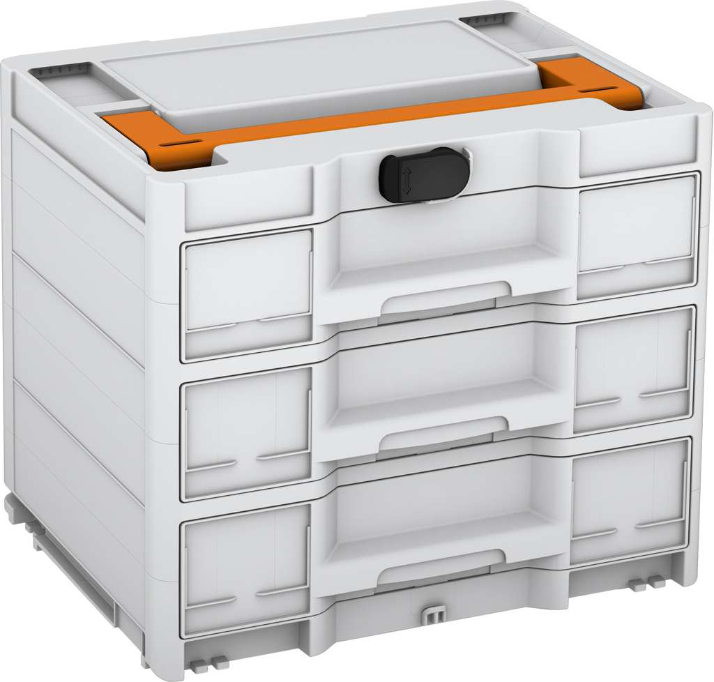 Systainer³ Sortainer/3 M 337, Light Grey with Deep Orange lid handle and Black catches