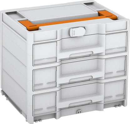 Systainer³ Sortainer/3 M 337, Light Grey with Deep Orange lid handle