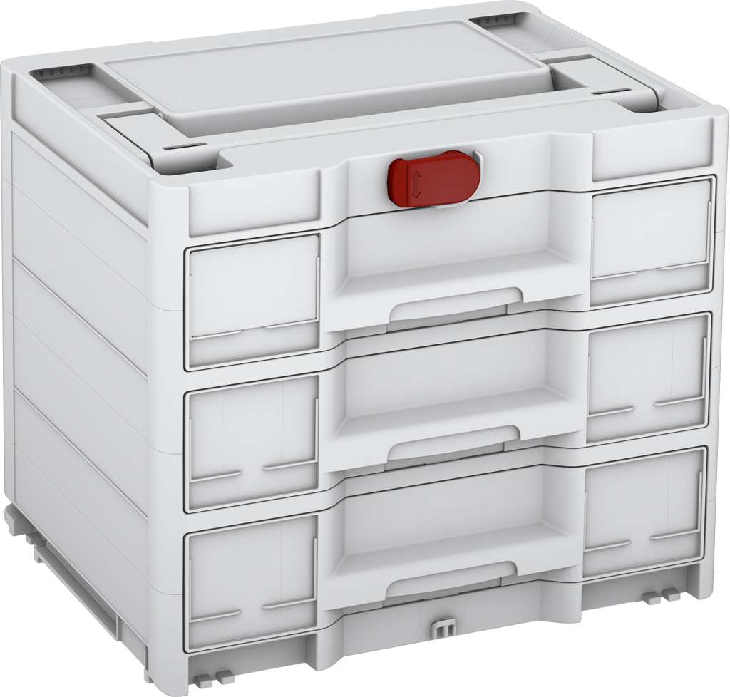 Systainer³ Sortainer/3 M 337, Light Grey with Carmine Red catches