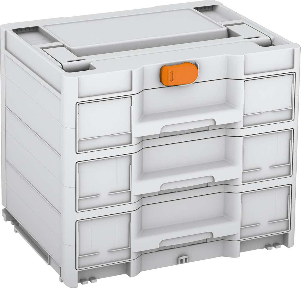 Systainer³ Sortainer/3 M 337, Light Grey with Deep Orange catches