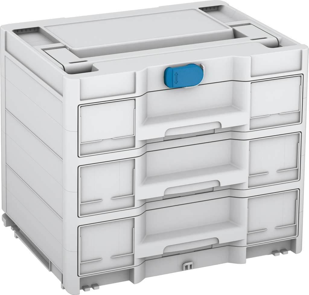 Systainer³ Sortainer/3 M 337, Light Grey with Sky Blue catches