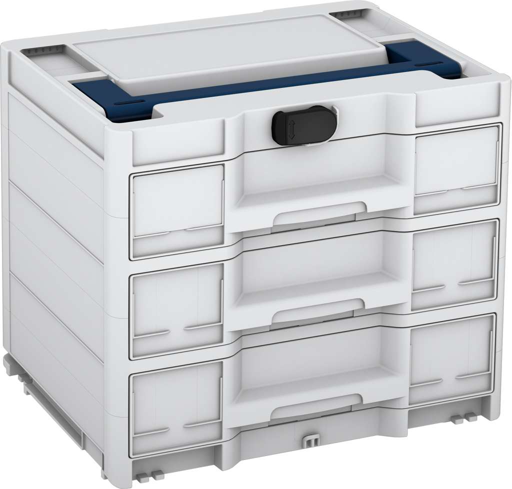 Systainer³ Sortainer/3 M 337, Light Grey with Sapphire Blue lid handle and Black catches