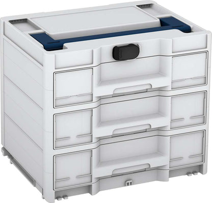 Systainer³ Sortainer/3 M 337, Light Grey with Sapphire Blue lid handle and Black catches