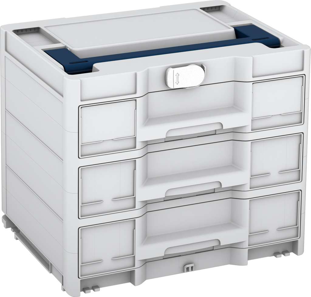 Systainer³ Sortainer/3 M 337, Light Grey with Sapphire Blue lid handle and White catches