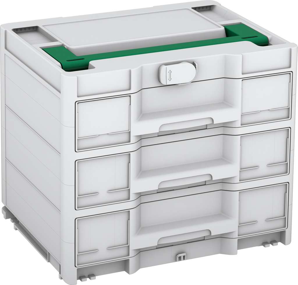 Systainer³ Sortainer/3 M 337, Light Grey with Signal Green lid handle