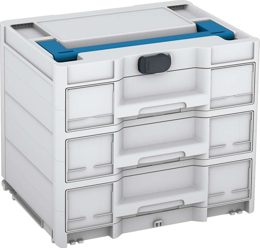 Systainer³ Sortainer/3 M 337, Light Grey with Sky Blue lid handle and Anthracite catches