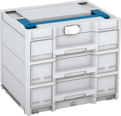 Systainer³ Sortainer/3 M 337, Light Grey with Sky Blue lid handle and White catches