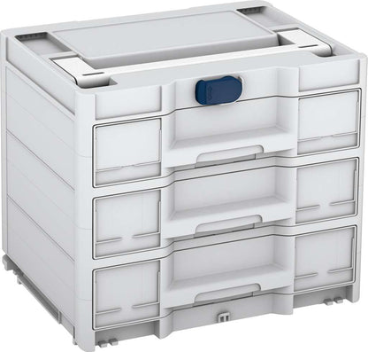 Systainer³ Sortainer/3 M 337, Light Grey with White lid handle and Sapphire Blue catches