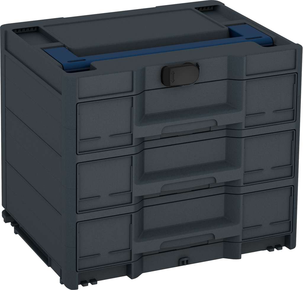 Systainer³ Sortainer/3 M 337, Anthracite with Sapphire Blue lid handle and Black catches