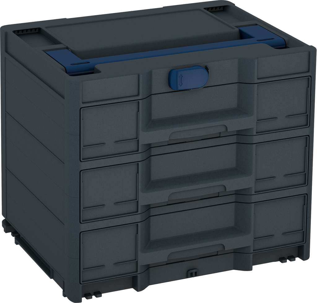 Systainer³ Sortainer/3 M 337, Anthracite with Sapphire Blue lid handle and Sapphire Blue catches