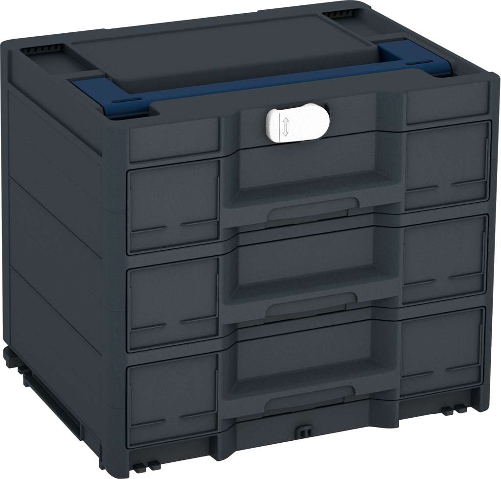 Systainer³ Sortainer/3 M 337, Anthracite with Sapphire Blue lid handle and White catches