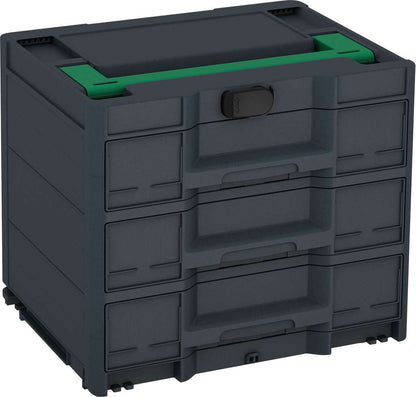 Systainer³ Sortainer/3 M 337, Anthracite with Signal Green lid handle and Black catches