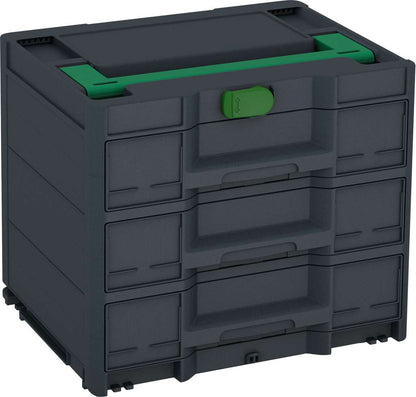 Systainer³ Sortainer/3 M 337, Anthracite with Signal Green lid handle and Emerald Green catches