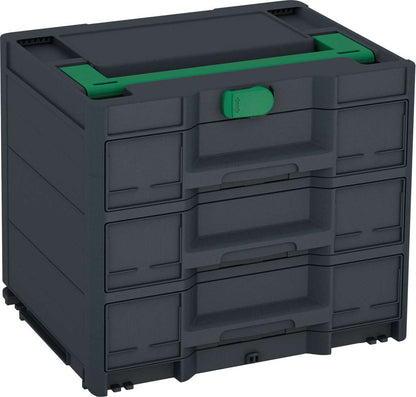 Systainer³ Sortainer/3 M 337, Anthracite with Signal Green lid handle and Signal Green catches