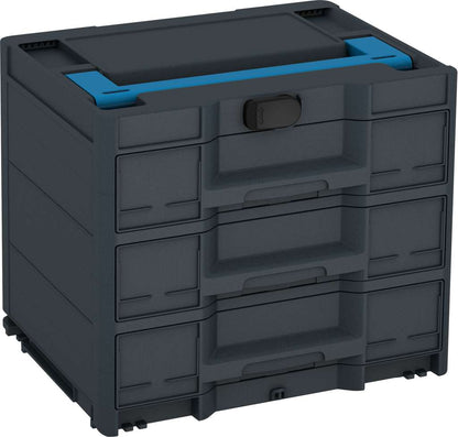 Systainer³ Sortainer/3 M 337, Anthracite with Sky Blue lid handle and Black catches