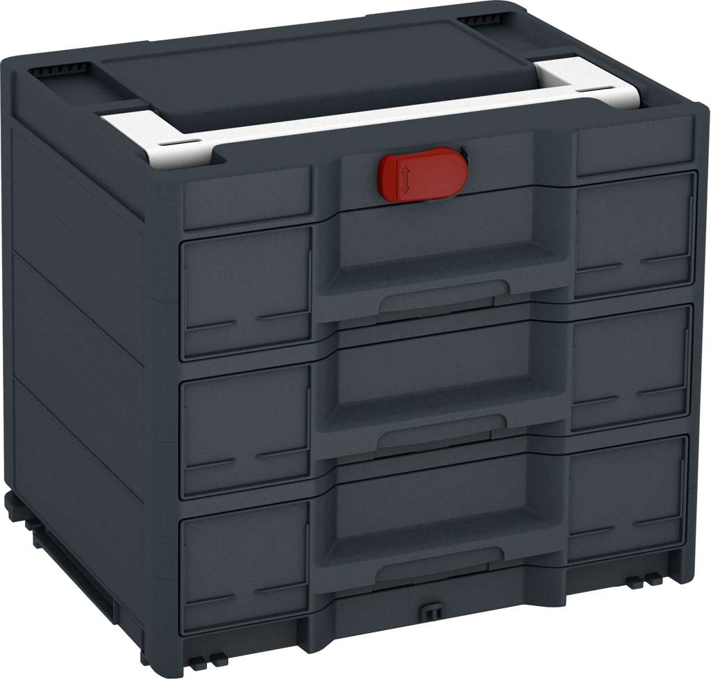 Systainer³ Sortainer/3 M 337, Anthracite with White lid handle and Carmine Red catches