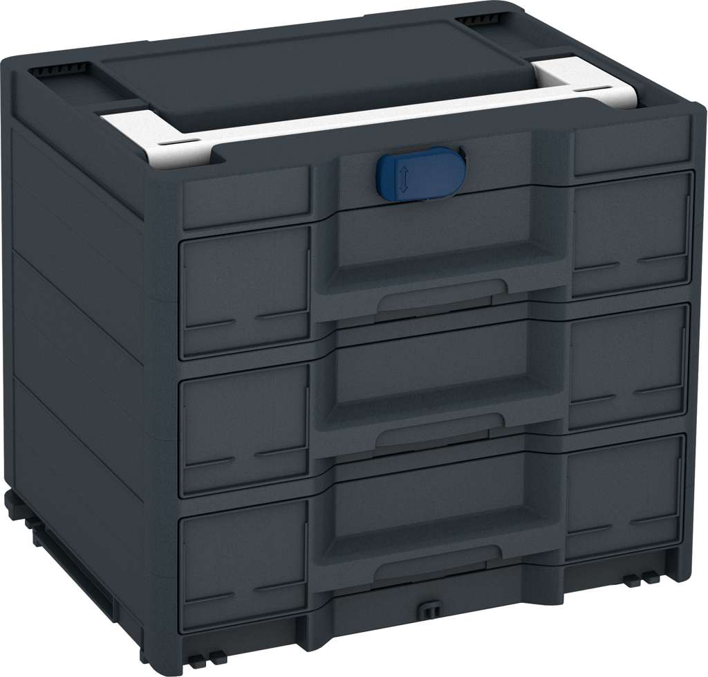 Systainer³ Sortainer/3 M 337, Anthracite with White lid handle and Sapphire Blue catches