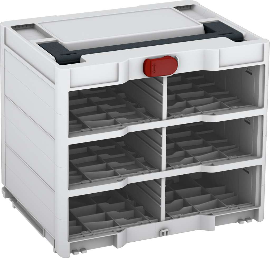 Systainer³ Rack/0 M 337, Light Grey with Anthracite lid handle and Carmine Red catches