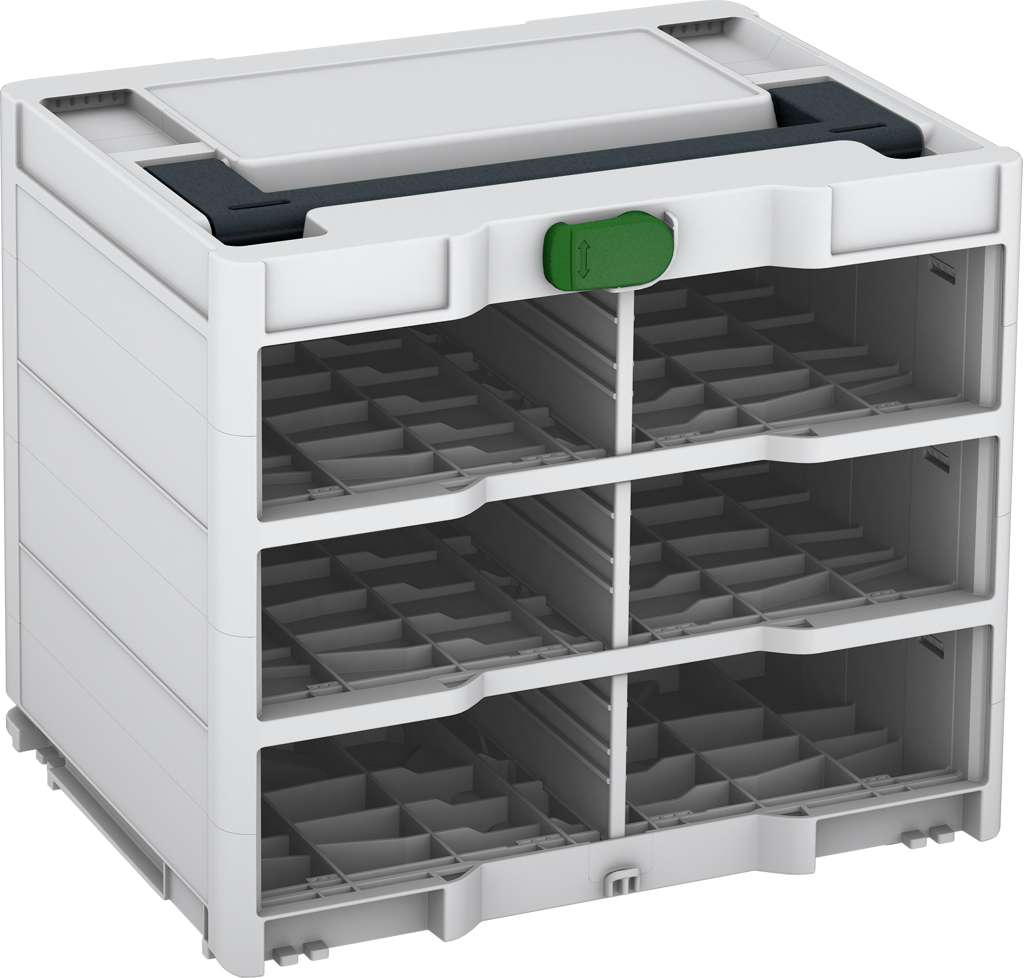 Systainer³ Rack/0 M 337, Light Grey with Anthracite lid handle and Emerald Green catches