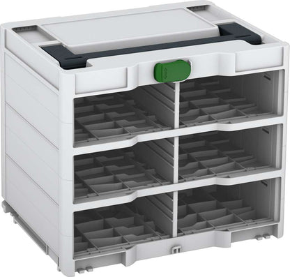 Systainer³ Rack/0 M 337, Light Grey with Anthracite lid handle and Emerald Green catches