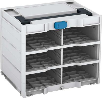 Systainer³ Rack/0 M 337, Light Grey with Anthracite lid handle and Sky Blue catches