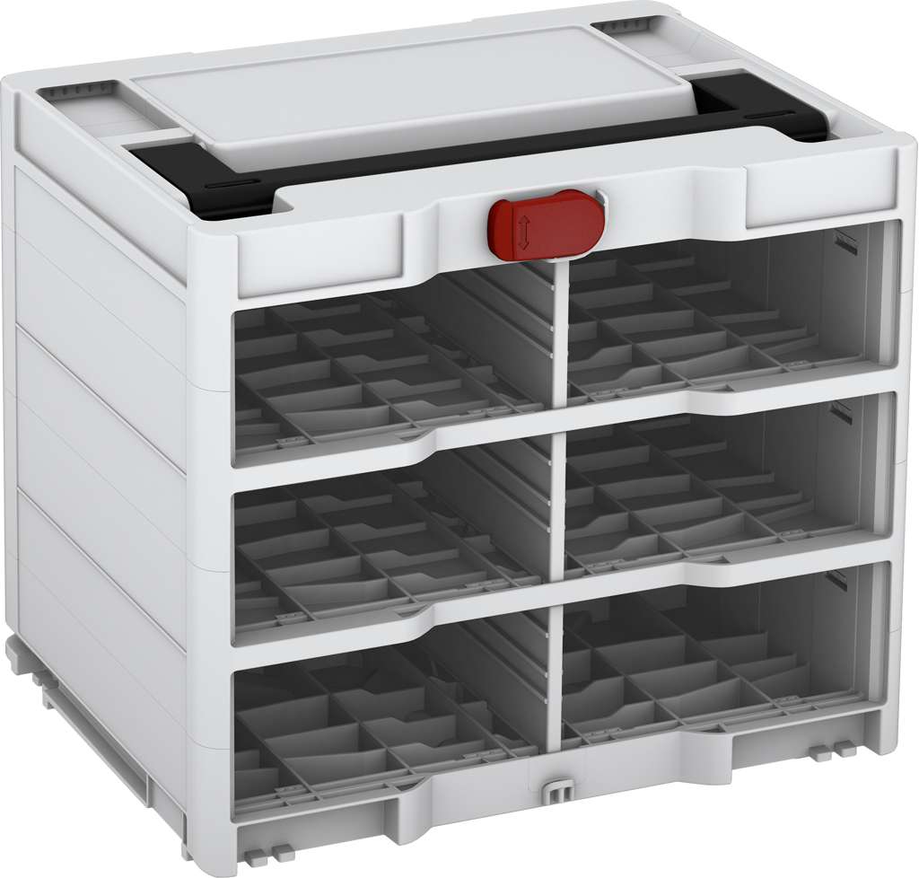 Systainer³ Rack/0 M 337, Light Grey with Black lid handle and Carmine Red catches
