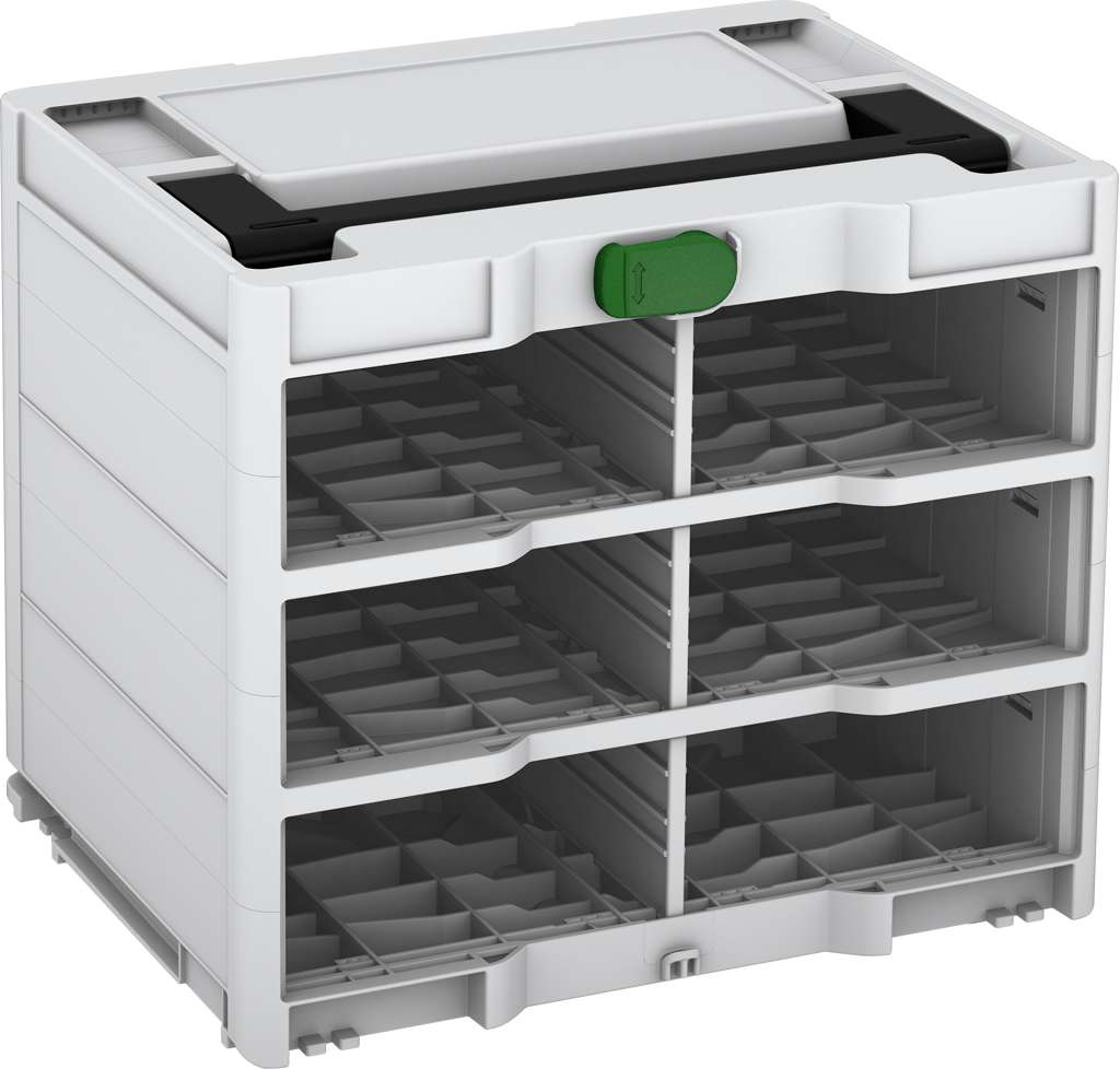 Systainer³ Rack/0 M 337, Light Grey with Black lid handle and Emerald Green catches