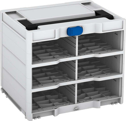 Systainer³ Rack/0 M 337, Light Grey with Black lid handle and Signal Blue catches