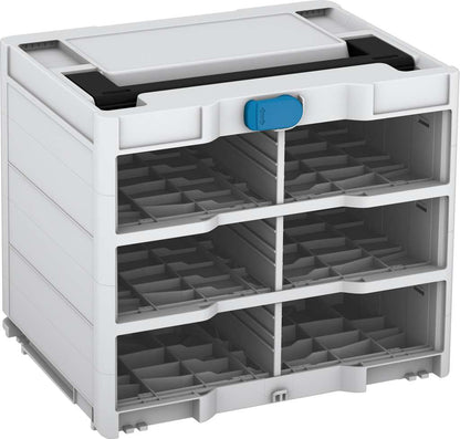 Systainer³ Rack/0 M 337, Light Grey with Black lid handle and Sky Blue catches