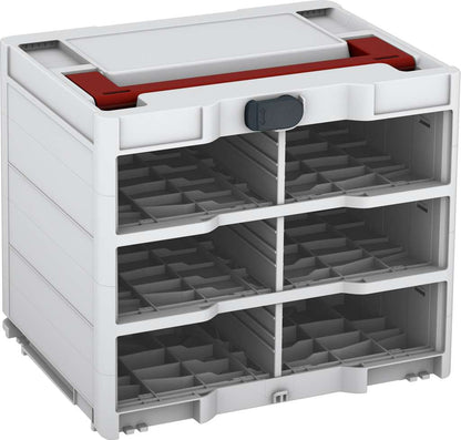 Systainer³ Rack/0 M 337, Light Grey with Carmine Red lid handle and Anthracite catches