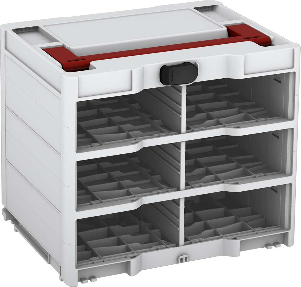 Systainer³ Rack/0 M 337, Light Grey with Carmine Red lid handle and Black catches