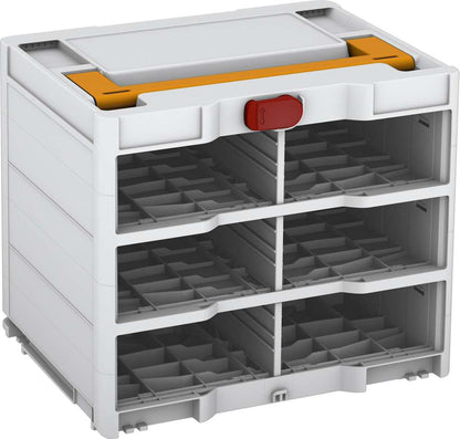 Systainer³ Rack/0 M 337, Light Grey with Daffodil Yellow lid handle and Carmine Red catches