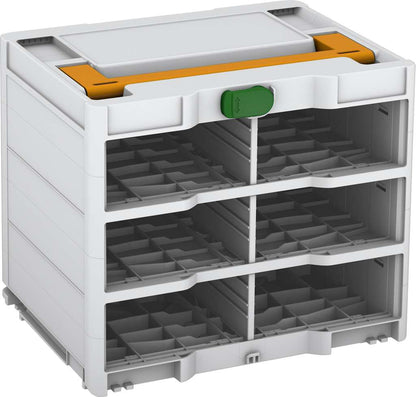 Systainer³ Rack/0 M 337, Light Grey with Daffodil Yellow lid handle and Emerald Green catches