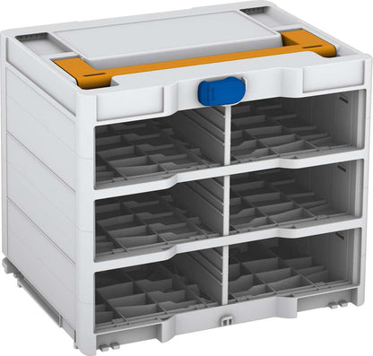 Systainer³ Rack/0 M 337, Light Grey with Daffodil Yellow lid handle and Signal Blue catches