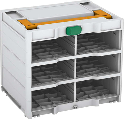 Systainer³ Rack/0 M 337, Light Grey with Daffodil Yellow lid handle and Signal Green catches