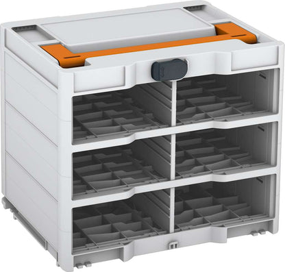Systainer³ Rack/0 M 337, Light Grey with Deep Orange lid handle and Anthracite catches