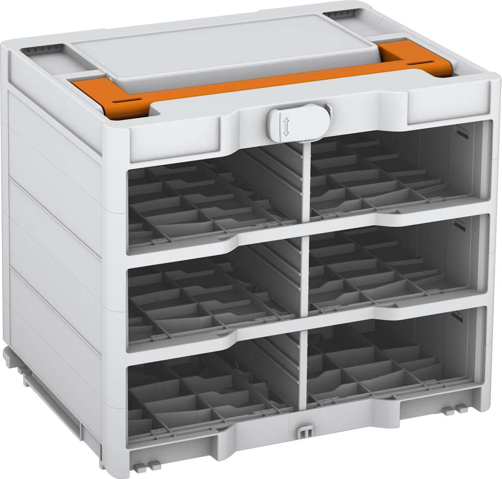Systainer³ Rack/0 M 337, Light Grey with Deep Orange lid handle