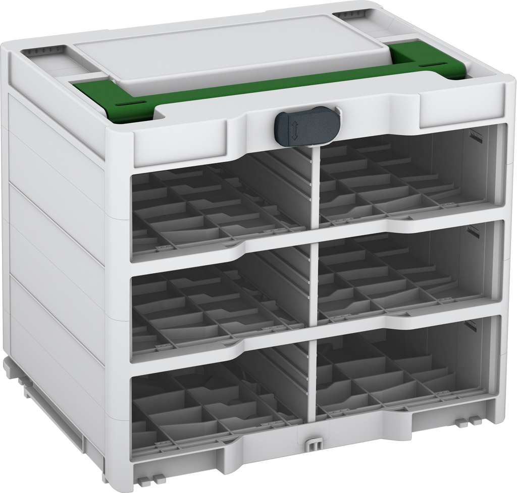 Systainer³ Rack/0 M 337, Light Grey with Emerald Green lid handle and Anthracite catches