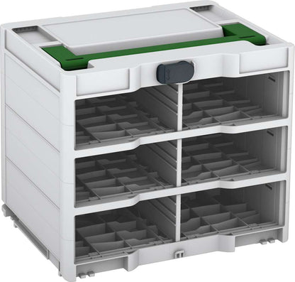 Systainer³ Rack/0 M 337, Light Grey with Emerald Green lid handle and Anthracite catches